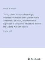 Texas; A Brief Account of the Origin, Progress and Present State of the Colonial Settlements of Texas, Together with an Exposition of the Causes which have induced the Existing War with Mexico