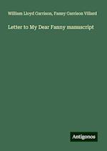 Letter to My Dear Fanny manuscript