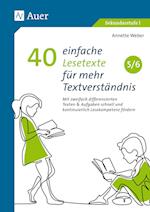 40 einfache Lesetexte für mehr Textverständnis 5-6