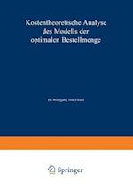 Kostentheoretische Analyse des Modells der optimalen Bestellmenge