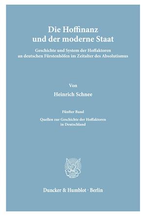 Die Hoffinanz und der moderne Staat.