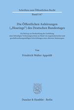 Die Öffentlichen Anhörungen ("Hearings") des Deutschen Bundestages.