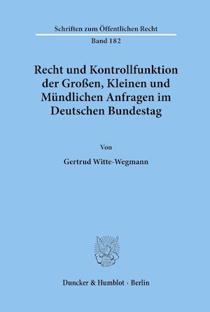 Recht und Kontrollfunktion der Großen, Kleinen und Mündlichen Anfragen im Deutschen Bundestag.