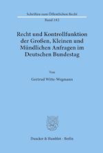 Recht und Kontrollfunktion der Großen, Kleinen und Mündlichen Anfragen im Deutschen Bundestag.