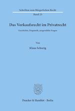 Das Vorkaufsrecht im Privatrecht.