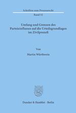 Umfang und Grenzen des Parteieinflusses auf die Urteilsgrundlagen im Zivilprozeß.