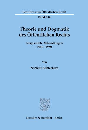 Theorie und Dogmatik des Öffentlichen Rechts.