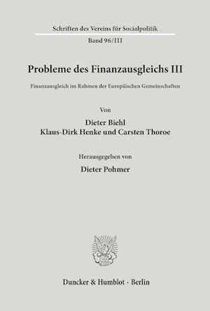 Probleme des Finanzausgleichs III.