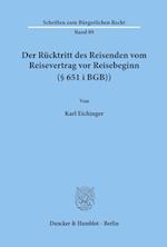 Der Rücktritt des Reisenden vom Reisevertrag vor Reisebeginn (§ 651 i BGB).