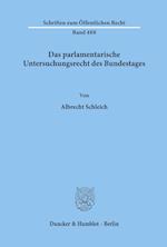 Das parlamentarische Untersuchungsrecht des Bundestages.