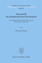 Immunität im demokratischen Rechtsstaat.