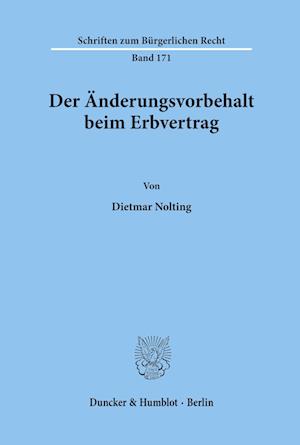 Der Anderungsvorbehalt Beim Erbvertrag