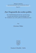 Zur Dogmatik Des Ordre Public