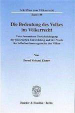 Die Bedeutung Des Volkes Im Volkerrecht