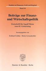 Beiträge zur Finanz- und Wirtschaftspolitik.