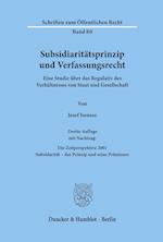 Subsidiaritätsprinzip und Verfassungsrecht.