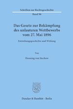 Das Gesetz zur Bekämpfung des unlauteren Wettbewerbs vom 27. Mai 1896.