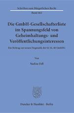 Die GmbH-Gesellschafterliste im Spannungsfeld von Geheimhaltungs- und Veröffentlichungsinteressen.