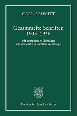 Gesammelte Schriften 1933-1936