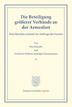 Die Beteiligung größerer Verbände an der Armenlast.