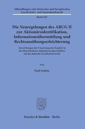 Die Neuregelungen des ARUG II zur Aktionärsidentifikation, Informationsübermittlung und Rechtsausübungserleichterung.