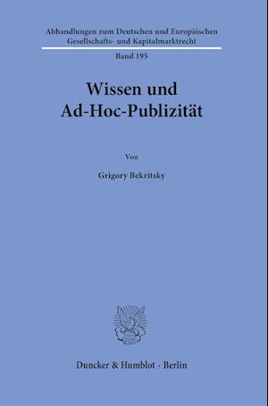 Wissen und Ad-Hoc-Publizität