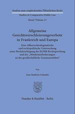 Allgemeine Gesichtsverschleierungsverbote in Frankreich und Europa.