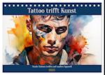 Tattoo trifft Kunst (Tischkalender 2025 DIN A5 quer), CALVENDO Monatskalender