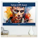 Tattoo trifft Kunst (hochwertiger Premium Wandkalender 2025 DIN A2 quer), Kunstdruck in Hochglanz