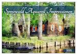 Spreewald Aquarell Impressionen (Wandkalender 2025 DIN A2 quer), CALVENDO Monatskalender