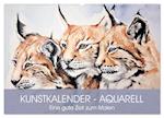 Kunstkalender - Aquarell. Eine gute Zeit zum Malen (Wandkalender 2025 DIN A2 quer), CALVENDO Monatskalender