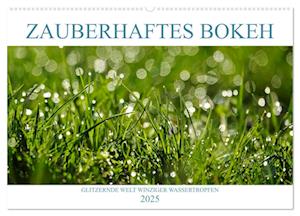 Zauberhaftes Bokeh - Glitzernde Welt winziger Wassertropfen (Wandkalender 2025 DIN A2 quer), CALVENDO Monatskalender