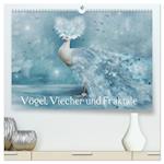 Vögel, Viecher und Fraktale (hochwertiger Premium Wandkalender 2025 DIN A2 quer), Kunstdruck in Hochglanz