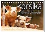 Korsika - süße, wilde Schweinchen (Tischkalender 2025 DIN A5 quer), CALVENDO Monatskalender