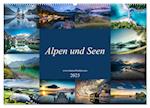 Alpen und Seen (Wandkalender 2025 DIN A2 quer), CALVENDO Monatskalender