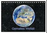 Gemaltes Weltall (Tischkalender 2025 DIN A5 quer), CALVENDO Monatskalender