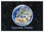 Gemaltes Weltall (Wandkalender 2025 DIN A2 quer), CALVENDO Monatskalender