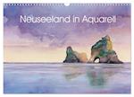 Neuseeland in Aquarell (Wandkalender 2025 DIN A3 quer), CALVENDO Monatskalender