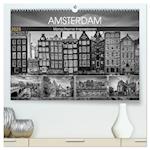 AMSTERDAM Monochrome Impressionen (hochwertiger Premium Wandkalender 2025 DIN A2 quer), Kunstdruck in Hochglanz