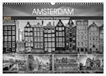 AMSTERDAM Monochrome Impressionen (Wandkalender 2025 DIN A3 quer), CALVENDO Monatskalender