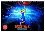 Basketball Fantasiewelten (Wandkalender 2025 DIN A2 quer), CALVENDO Monatskalender