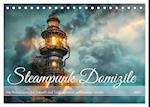 Steampunk Domizile (Tischkalender 2025 DIN A5 quer), CALVENDO Monatskalender