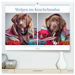 Welpen im Kuschelmodus - Herzerwärmende kleine Labrador Retriever (hochwertiger Premium Wandkalender 2025 DIN A2 quer), Kunstdruck in Hochglanz