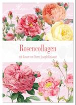 Rosencollagen mit Rosen von Pierre-Joseph Redouté (Wandkalender 2025 DIN A2 hoch), CALVENDO Monatskalender