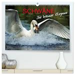 SCHWÄNE. (hochwertiger Premium Wandkalender 2025 DIN A2 quer), Kunstdruck in Hochglanz