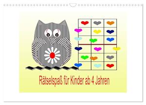 Rätselspaß für Kinder ab 4 Jahren (Wandkalender 2025 DIN A3 quer), CALVENDO Monatskalender