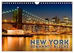 NEW YORK Bekannte Blicke (Wandkalender 2025 DIN A4 quer), CALVENDO Monatskalender