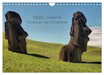 MOAI - steinerne Wächter der Osterinsel (Wandkalender 2025 DIN A4 quer), CALVENDO Monatskalender