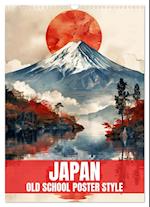 Japan - Old School Poster Style (Wandkalender 2025 DIN A3 hoch), CALVENDO Monatskalender