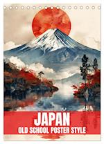 Japan - Old School Poster Style (Tischkalender 2025 DIN A5 hoch), CALVENDO Monatskalender